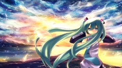 Anime girls hatsune miku vocaloid detached sleeves