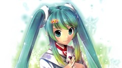 Anime girls hatsune miku vocaloid green hair twintails