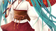 Anime girls hatsune miku vocaloid Japanese clothes