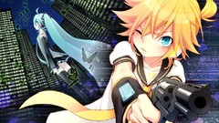 Anime girls hatsune miku vocaloid kagamine len