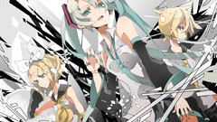 Anime girls hatsune miku vocaloid kagamine len kagamine rin 