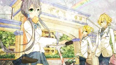 Anime girls hatsune miku vocaloid kagamine len kagamine rin luo 