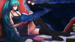 Anime girls hatsune miku vocaloid meganekko