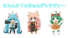 Anime girls hatsune miku vocaloid megurine luka nekomimi 
