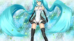 Anime girls hatsune miku vocaloid miku append aqua hair 