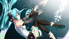 Anime girls hatsune miku vocaloid miku append detached sleeves 