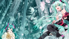 Anime girls hatsune miku vocaloid miku append hachune miku 