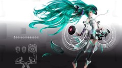Anime girls hatsune miku vocaloid miku append twintails 