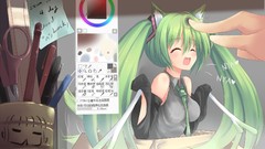 Anime girls hatsune miku vocaloid nekomimi