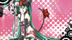 Anime girls hatsune miku vocaloid nekomimi striped legwear