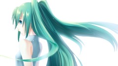 Anime girls hatsune miku vocaloid Simple Background