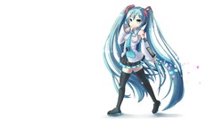 Anime girls hatsune miku vocaloid Simple Background