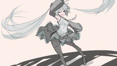 Anime girls hatsune miku vocaloid Simple Background