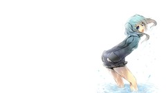 Anime girls hatsune miku vocaloid Simple Background