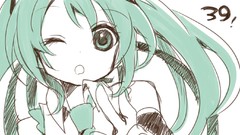 Anime girls hatsune miku vocaloid sketches