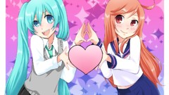 Anime girls hatsune miku vocaloid twintails