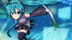 Anime girls hatsune miku vocaloid twintails