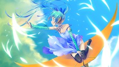 Anime girls hatsune miku vocaloid twintails aqua hair