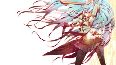 Anime girls hatsune miku vocaloid twintails aqua hair