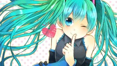 Anime girls hatsune miku vocaloid twintails aqua hair