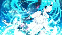 Anime girls hatsune miku vocaloid twintails aqua hair