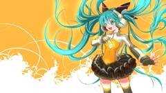 Anime girls hatsune miku vocaloid twintails aqua hair aqua eyes 
