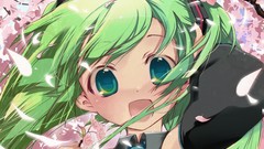 Anime girls hatsune miku vocaloid twintails detached sleeves