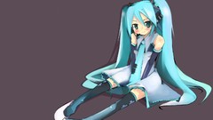 Anime girls hatsune miku vocaloid twintails detached sleeves