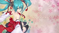Anime girls hatsune miku vocaloid twintails detached sleeves 