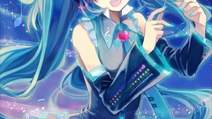Anime girls hatsune miku vocaloid twintails upscaled