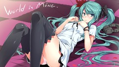 Anime girls hatsune miku vocaloid twintails World is Mine 