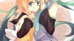 Anime girls hatsune miku vocaloid wink kagamine rin