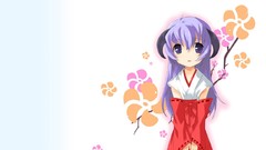 Anime girls higurashi no naku koro ni miko Simple Background 