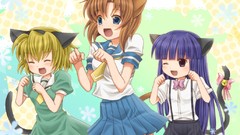 Anime girls higurashi no naku koro ni nekomimi animal ears 