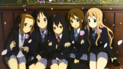 anime girls k - on hirasawa yui nakano azusa school uniform