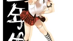 Anime girls knee socks striped legwear