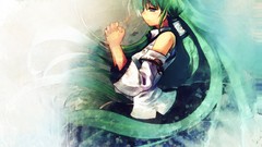 Anime girls kochiya sanae green hair touhou miko video games 