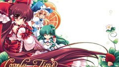 Anime girls kochiya sanae hakurei reimu touhou kirisame marisa