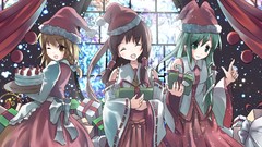 Anime girls kochiya sanae hakurei reimu touhou kirisame marisa 