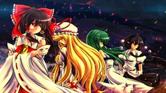 Anime girls kochiya sanae hakurei reimu touhou shameimaru aya 