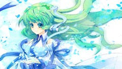 Anime girls kochiya sanae touhou video games