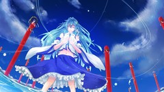 Anime girls kochiya sanae touhou yasaka kanako video games