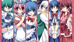 Anime girls konpaku youmu kochiya sanae hakurei reimu touhou 