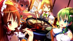 Anime girls konpaku youmu kochiya sanae hakurei reimu touhou 