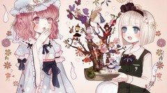 Anime girls konpaku youmu touhou saigyouji yuyuko video games