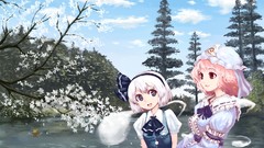 Anime girls konpaku youmu touhou saigyouji yuyuko video games 