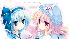 Anime girls konpaku youmu touhou saigyouji yuyuko video games