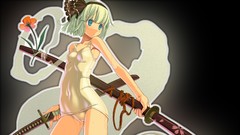 Anime girls konpaku youmu touhou video games school swimsuits 