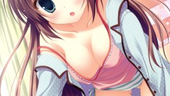 Anime girls lingerie blue eyes ecchi cleavage panties thigh 