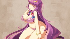 Anime girls lingerie touhou purple hair patchouli knowledge 